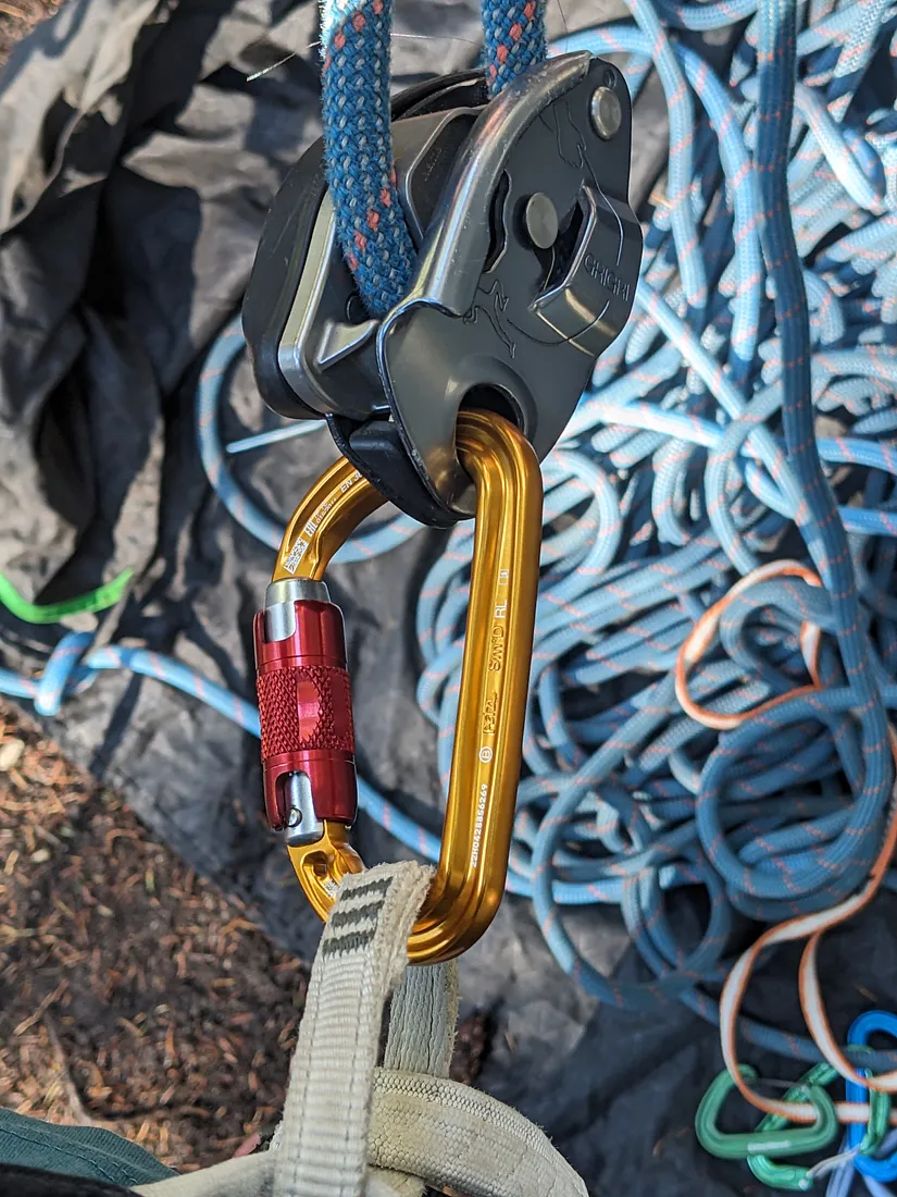 The Petzl Sm'D Twist-Lock is a decent belay carabiner, but it's not where it shines.